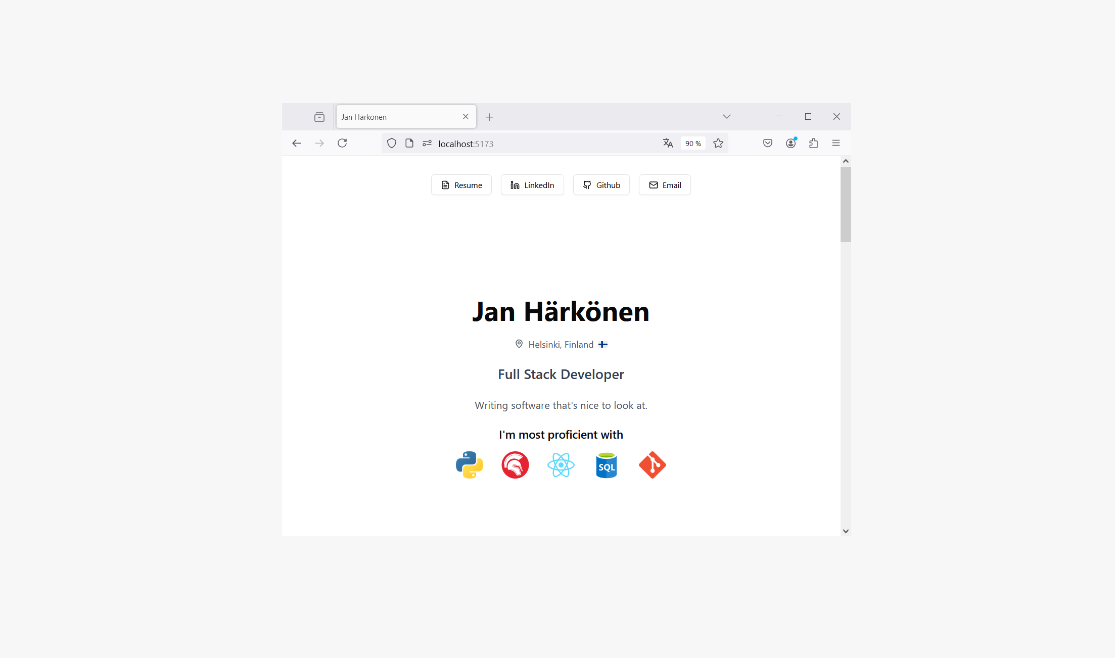 Portfolio site V1